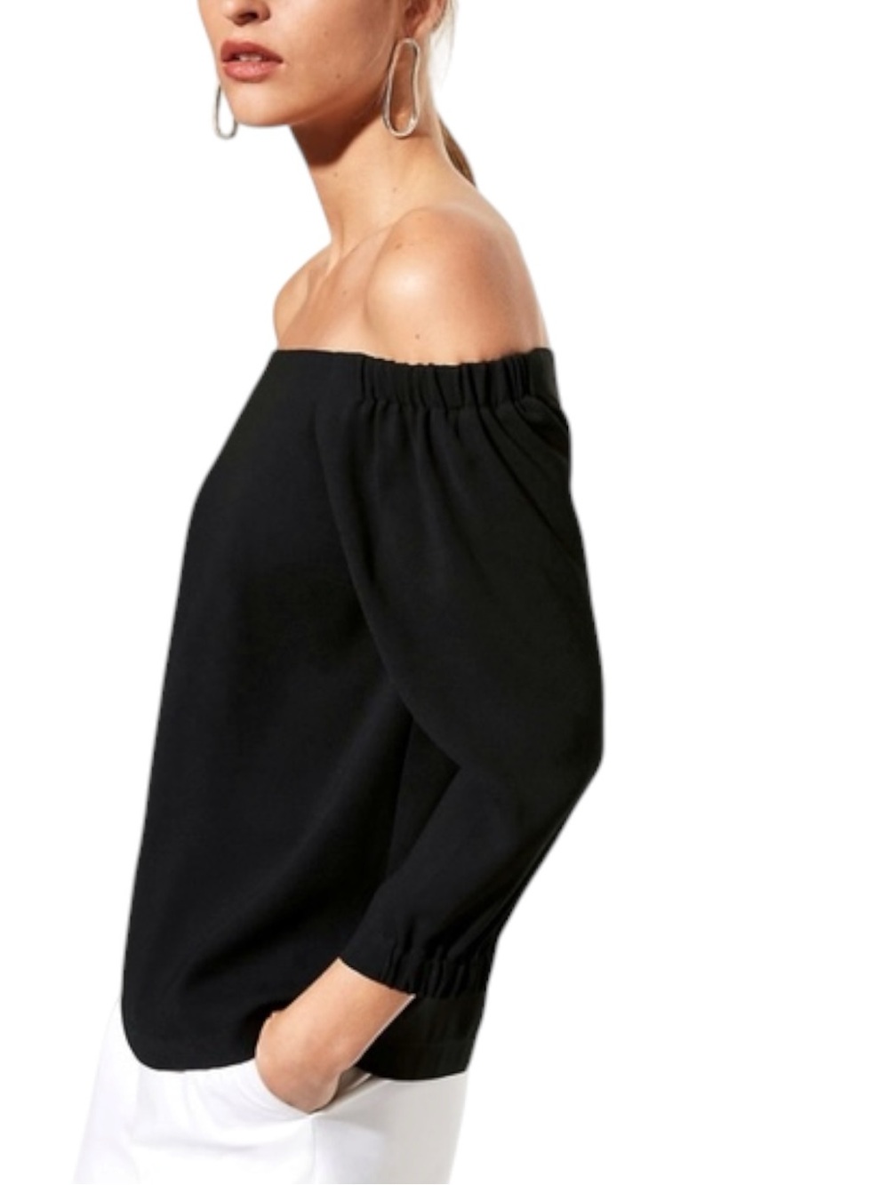 Aritzia BABATON black Off The Shoulder Rodrigo Blouse Size XS